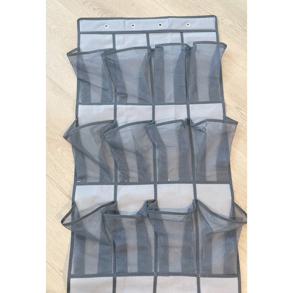 Over The Door Shoe Organizer 24 Large Breathable Mesh Pockets Hanging Assessory